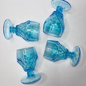 Blue Glass Goblet Set